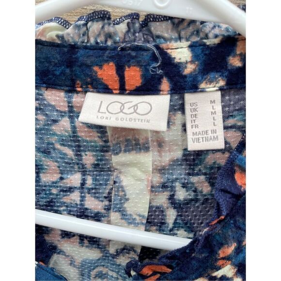 LOGO Lori Goldstein size M tie at neck open cardigan - Picture 6 of 6